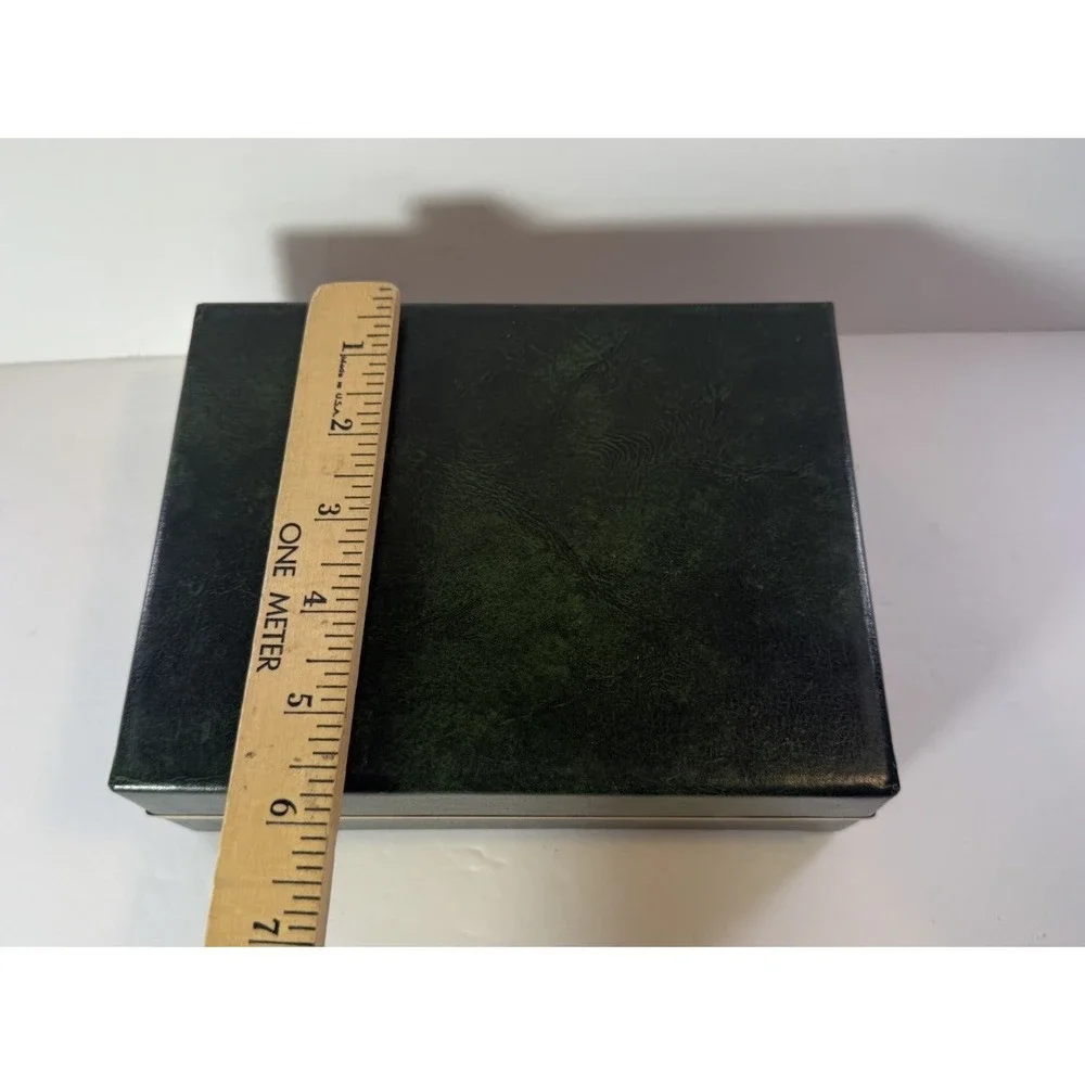 Vintage Country Club Golf Gift Box Empty Case with Polished Brass Metal Accent